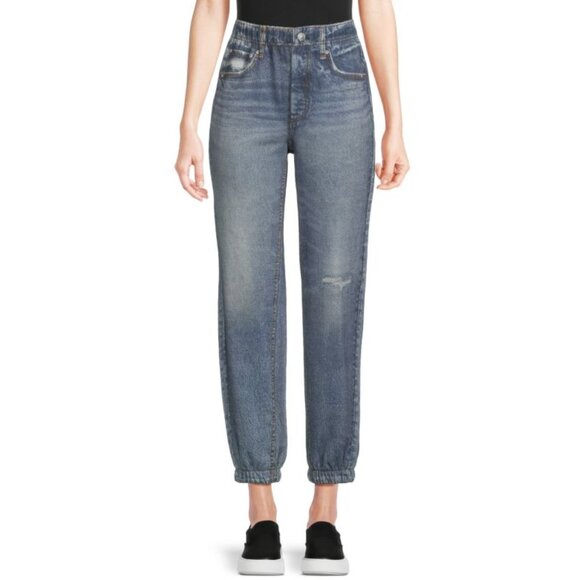 NEW ECRU Denim Look Knit Joggers in Indigo Wash for women 725 2m7 - Picture 2 of 6